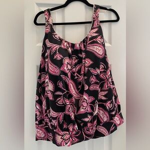 Lands’ End- Women's Chlorine Resistant Blouson Tankini Swimsuit Top - Size 20W